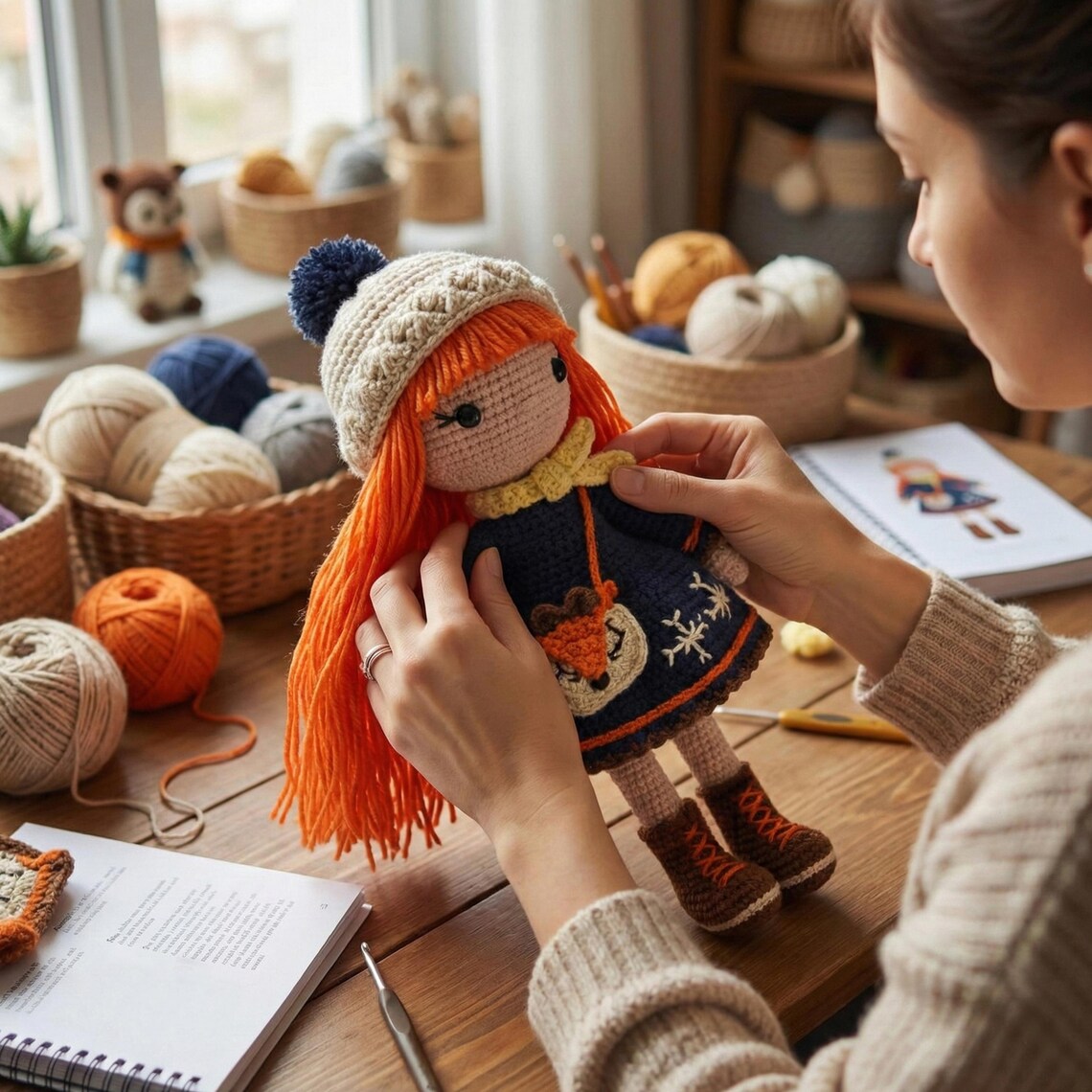 Handmade Organic Crochet Amigurumi Ruby Doll