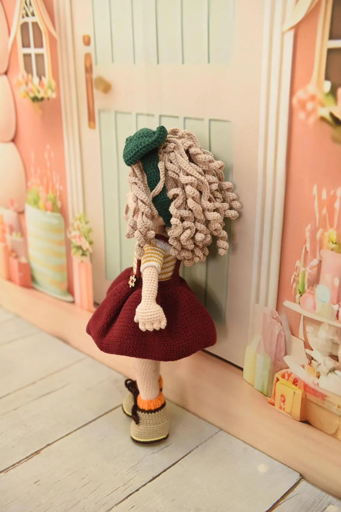 Handmade Crochet Amigurumi Princess Doll in Green Dress