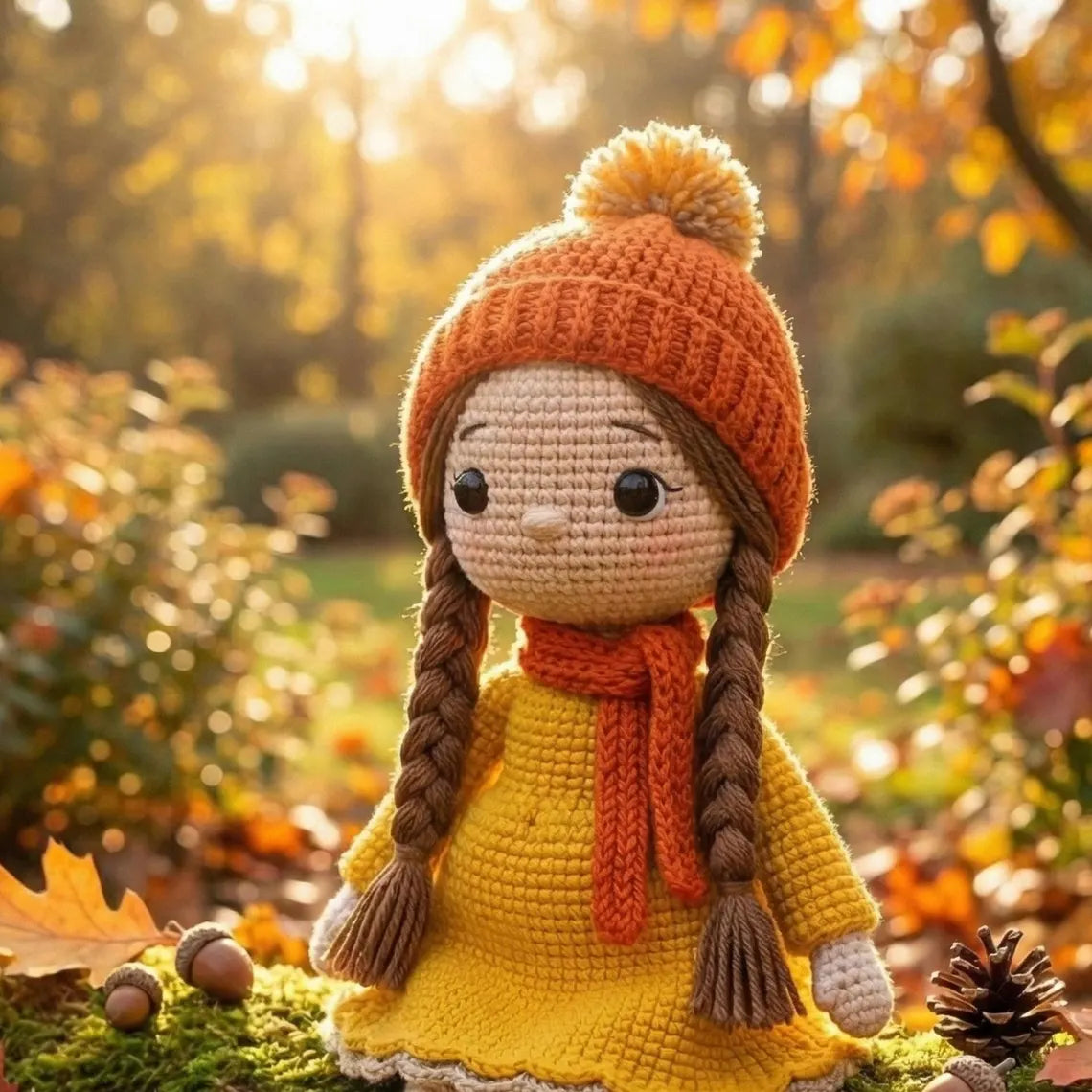 Handmade Organic Crochet Amigurumi Amber Doll