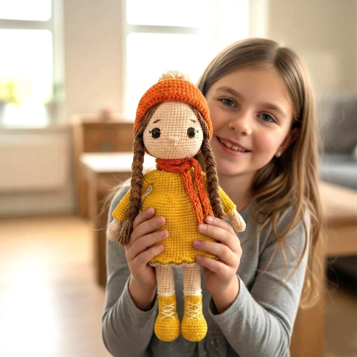 Handmade Organic Crochet Amigurumi Amber Doll